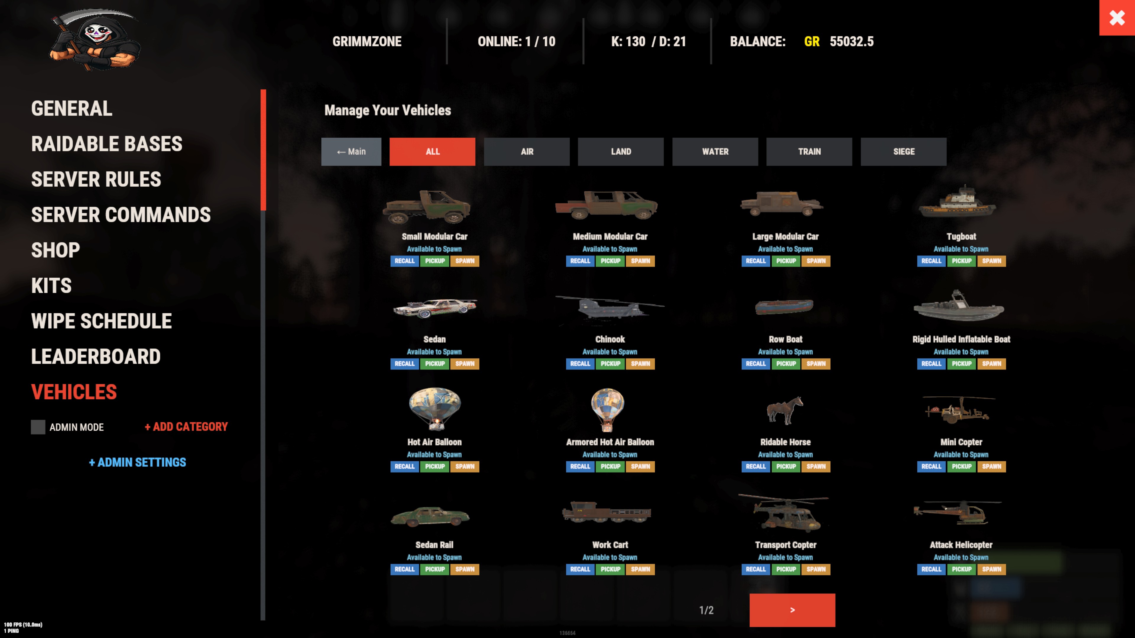 Rust Vehicles GUI | CHAOS
